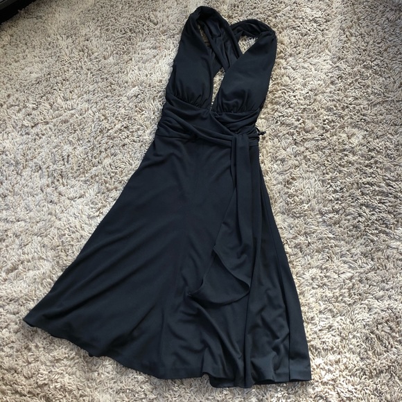 White House Black Market Black Halter Dress Size 2. - Picture 2 of 8